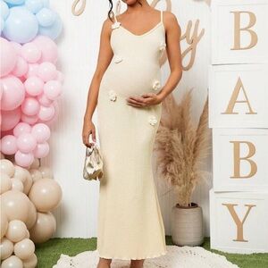 Elegant Cream Maternity Dress